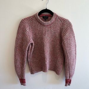 Rag & Bone Pink / Red Cropped Wool Sweater Size S/M